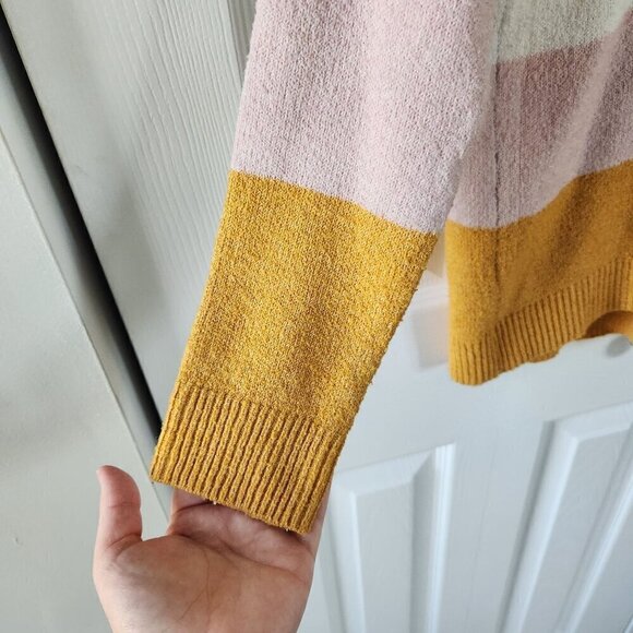 4/$25 So Oversized Color Block Striped Long Sleeve Pullover Sweater - Picture 7 of 9